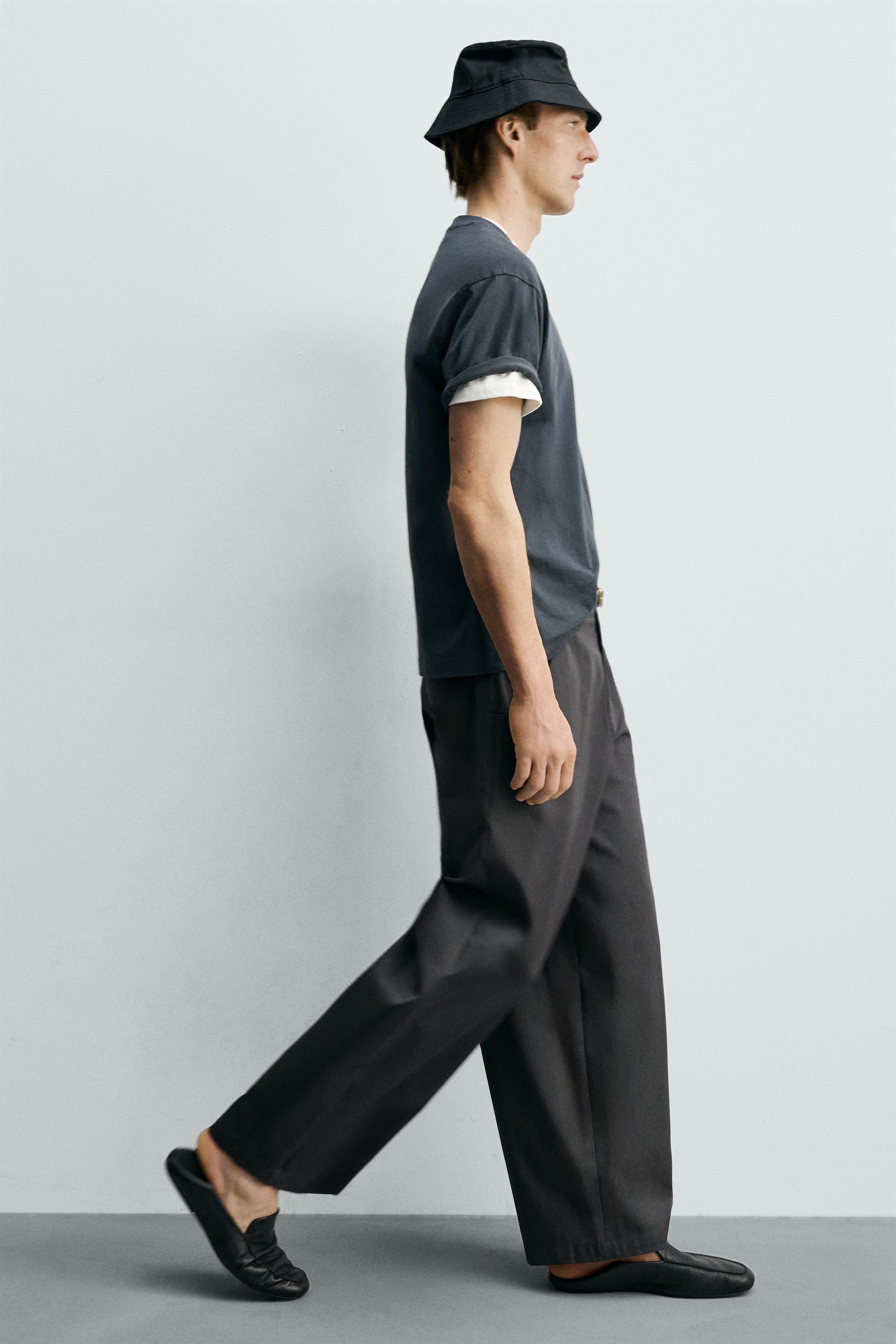 CROPPED WIDE FIT PANTS
